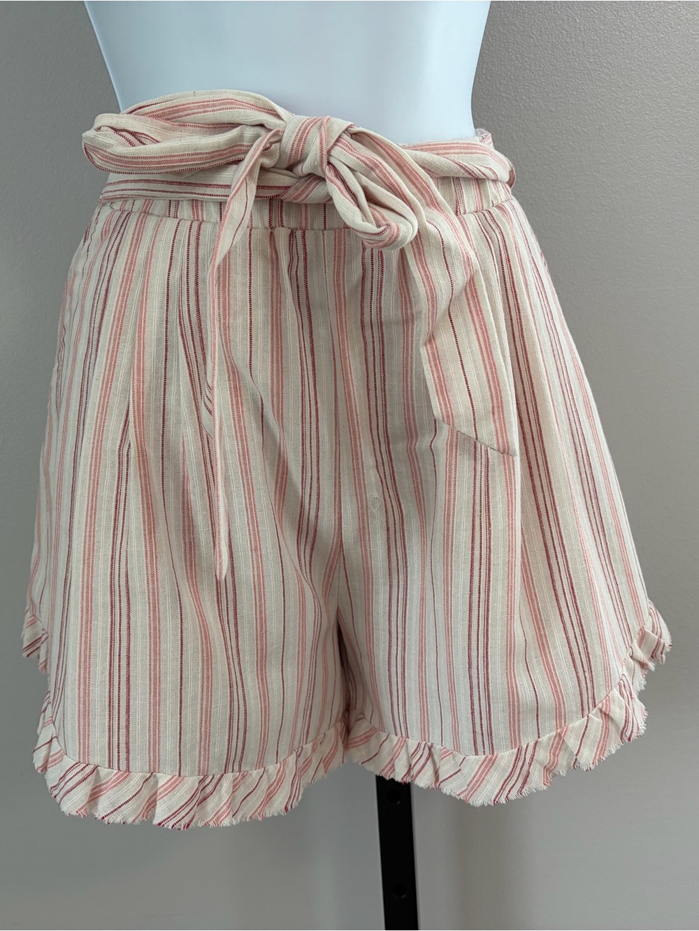NWT Umgee  Striped High-Waist Tie-Belt Shorts